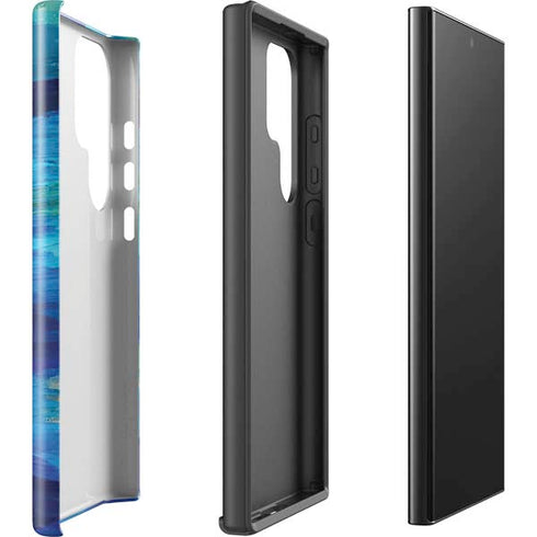 Ocean Blue Brush Stroke by Etta Vee Galaxy S25 Ultra Impact Case